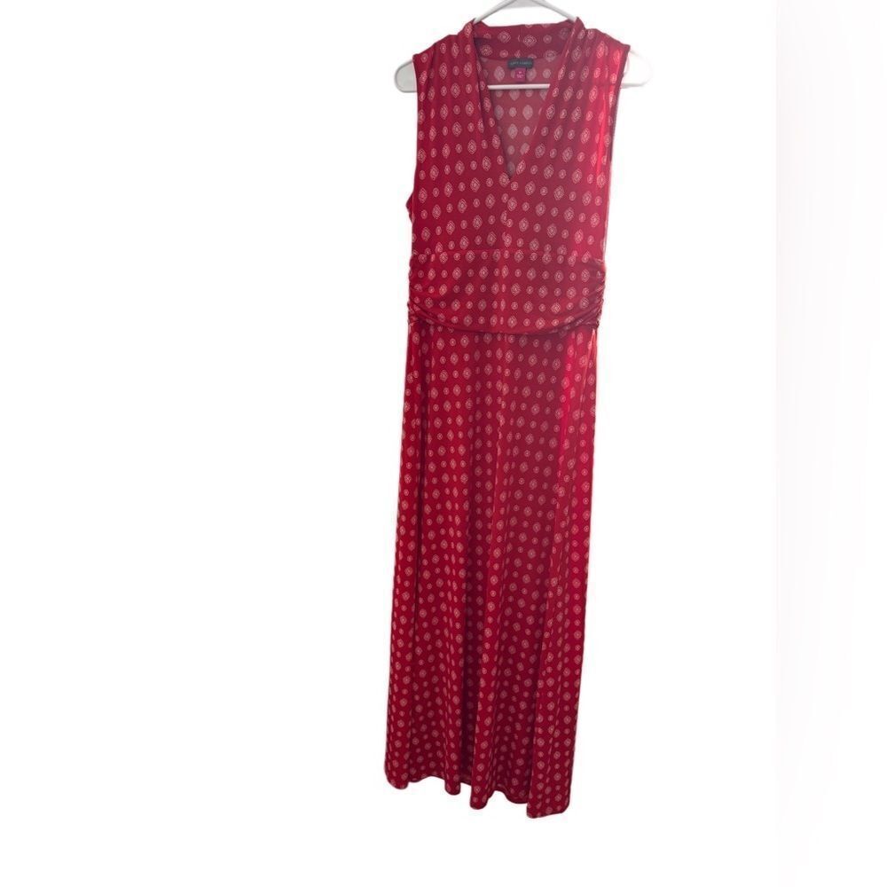 Vince Camuto Red and White Patterned Dress